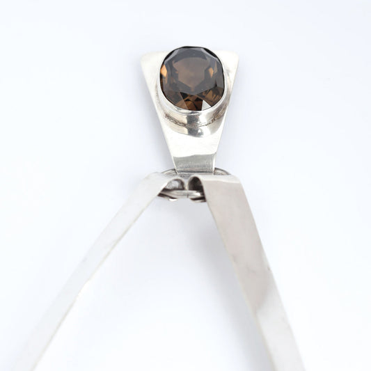 Vintage Sterling Silver Necklace with Topaz - Handmade in Israel