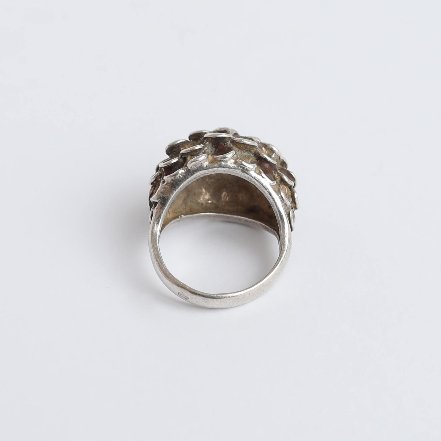 Hand Made Silver Ring With Enamel Art Work