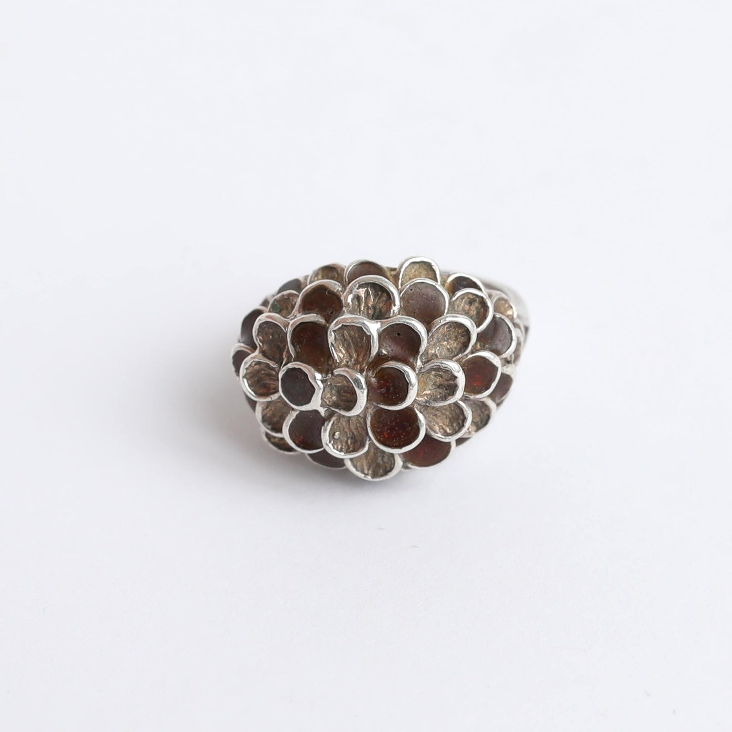 Hand Made Silver Ring With Enamel Art Work