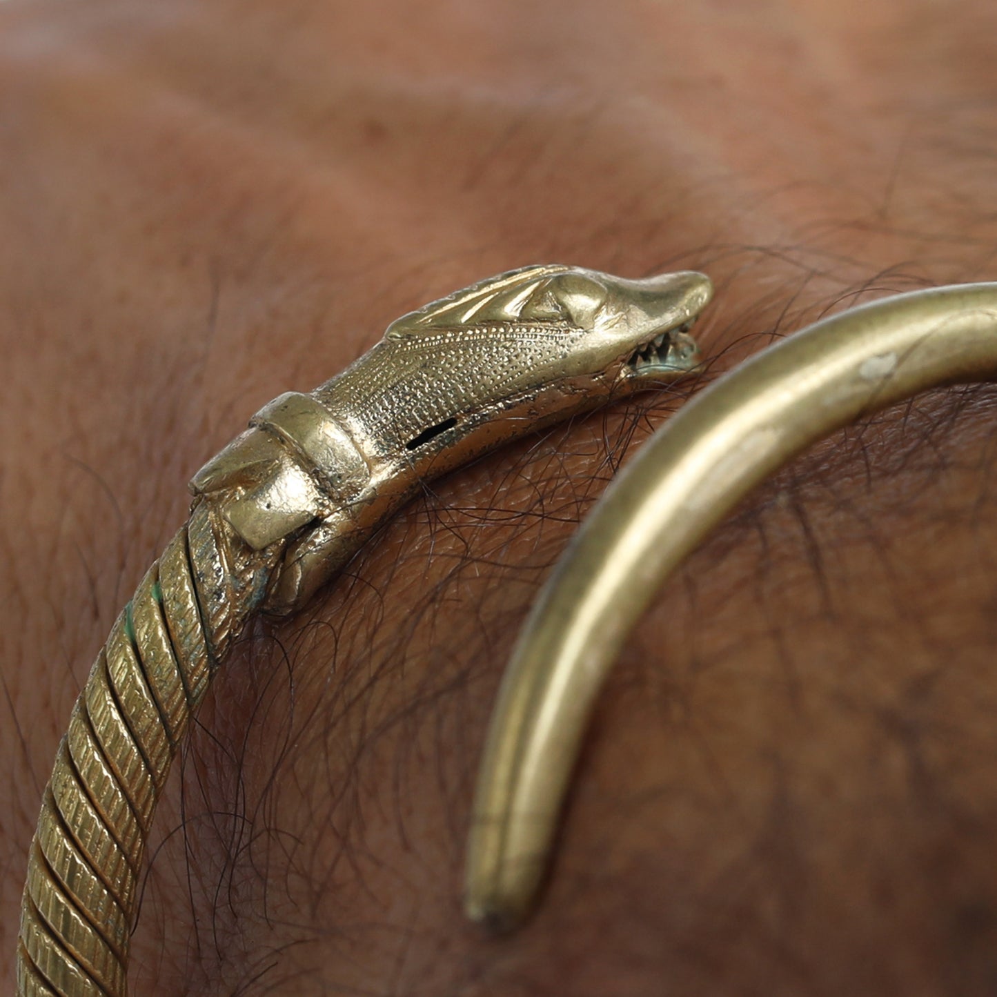 Snake Bangle Cuff Brass Bracelete, India