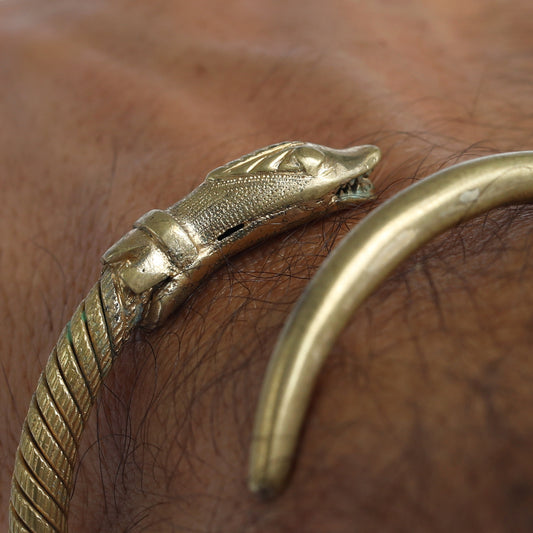 Snake Bangle Cuff Brass Bracelete, India