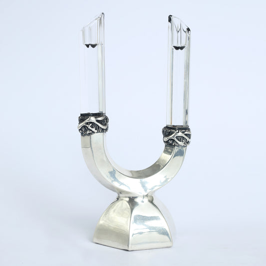Silver Crystal Candleholder