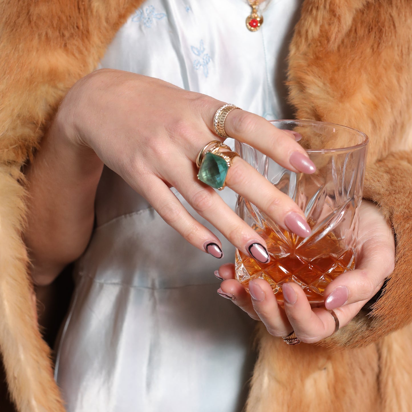 Vintage Gold Plated Silver Ring With Aquamarine Stone