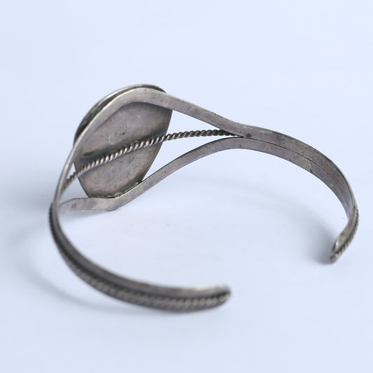 Native American Sterling And Turquoise Bangle Cuff