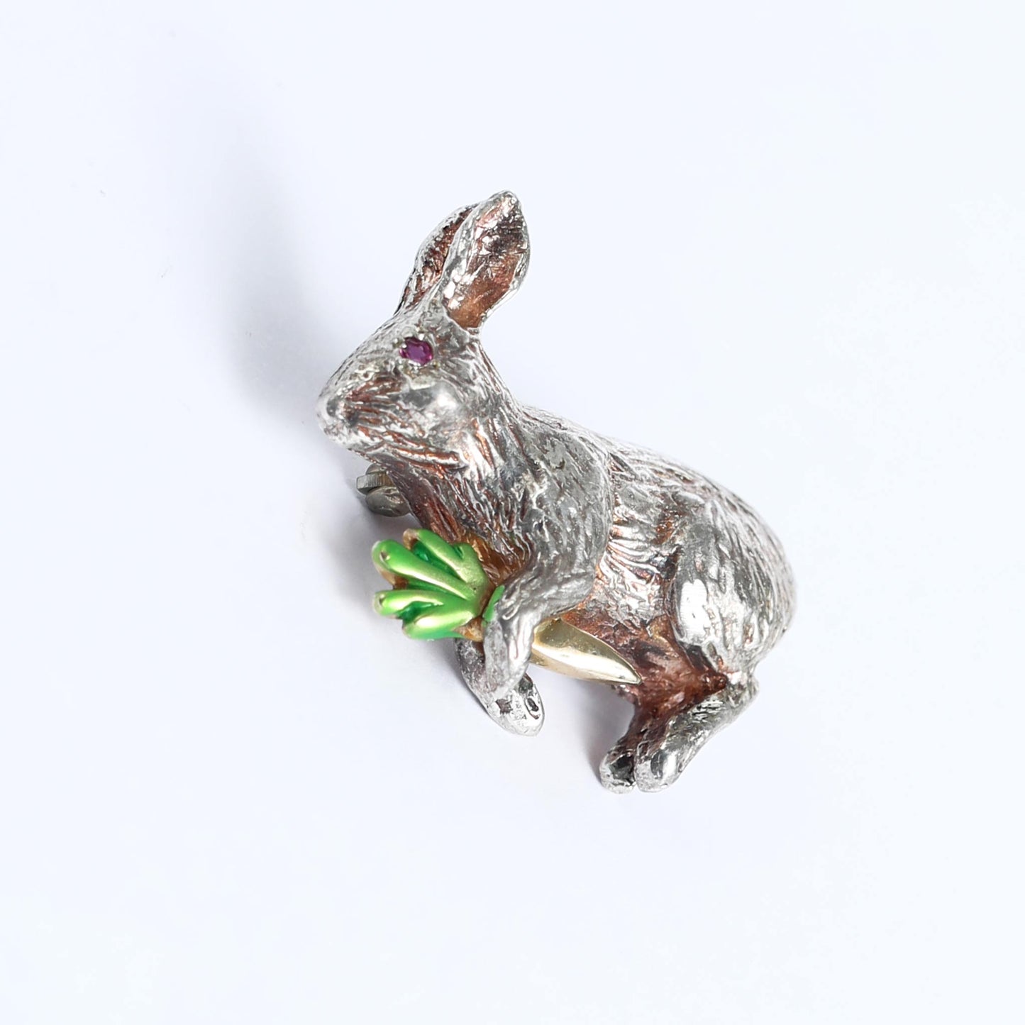 silver 925 and gold  Bunny Pin