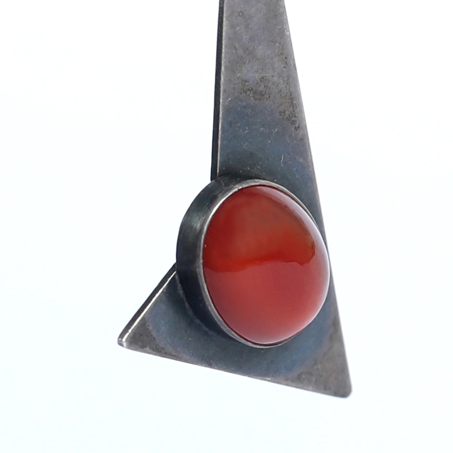 Cornelian Stone and Silver Earrings