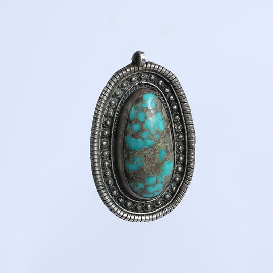 Silver and Turquoise 1930's Lavalier