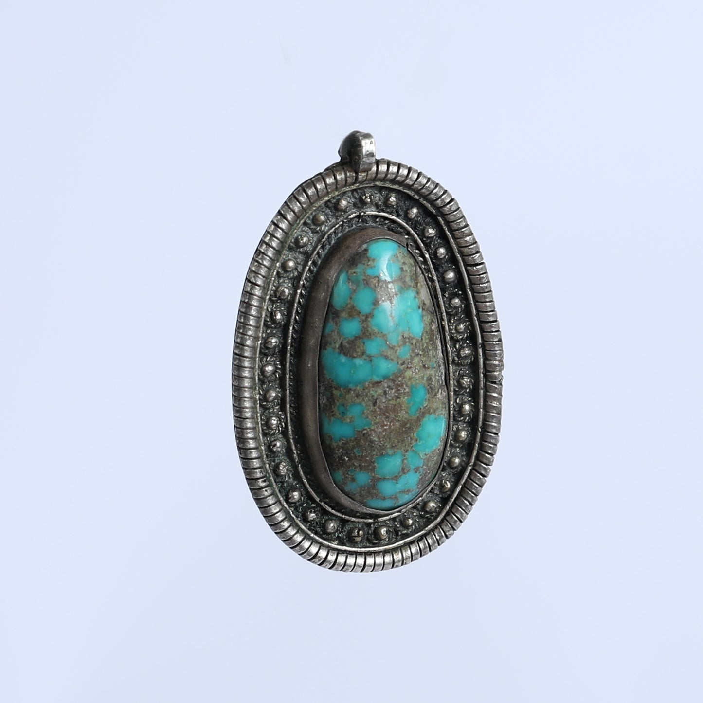 Silver and Turquoise 1930's Lavalier