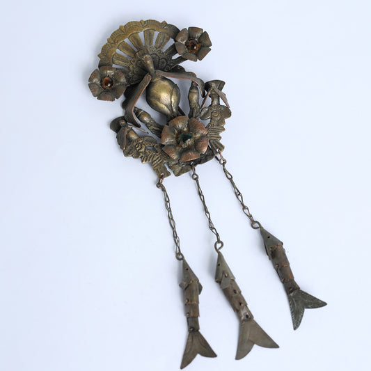 Peruvian Fish Colonial Hairpin