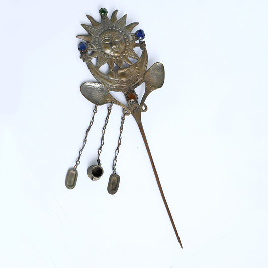 Peruvian Sun Colonial hairpin
