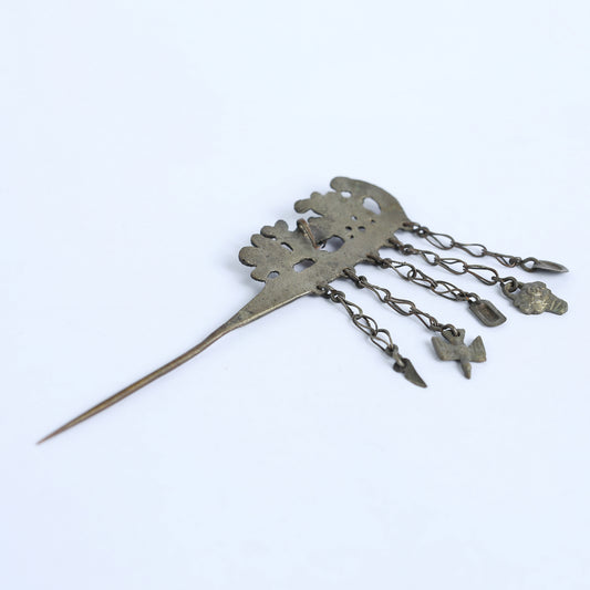Peruvian Orange Colonial Hairpins