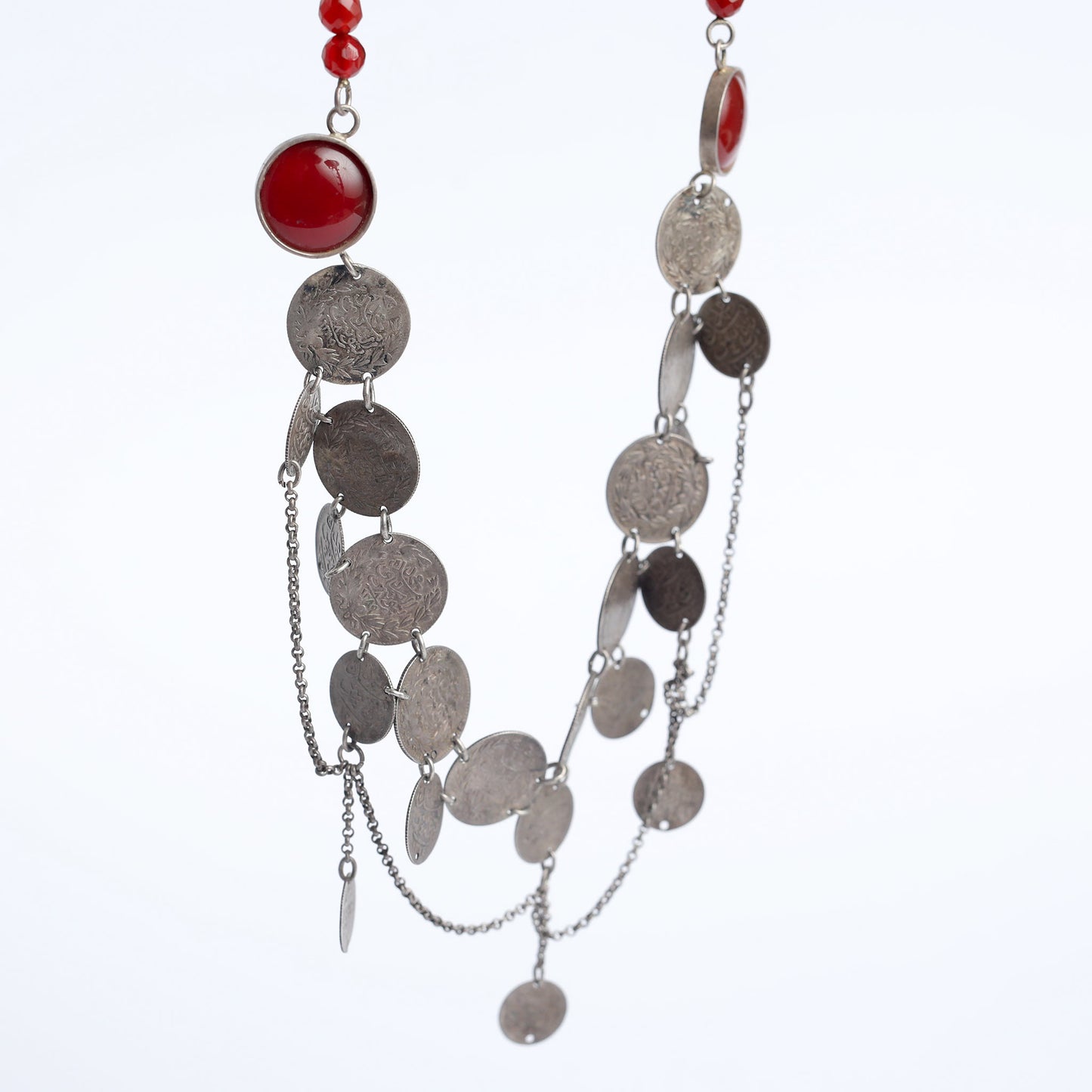 Handmade statement ethnic necklace with rare Arab Coin