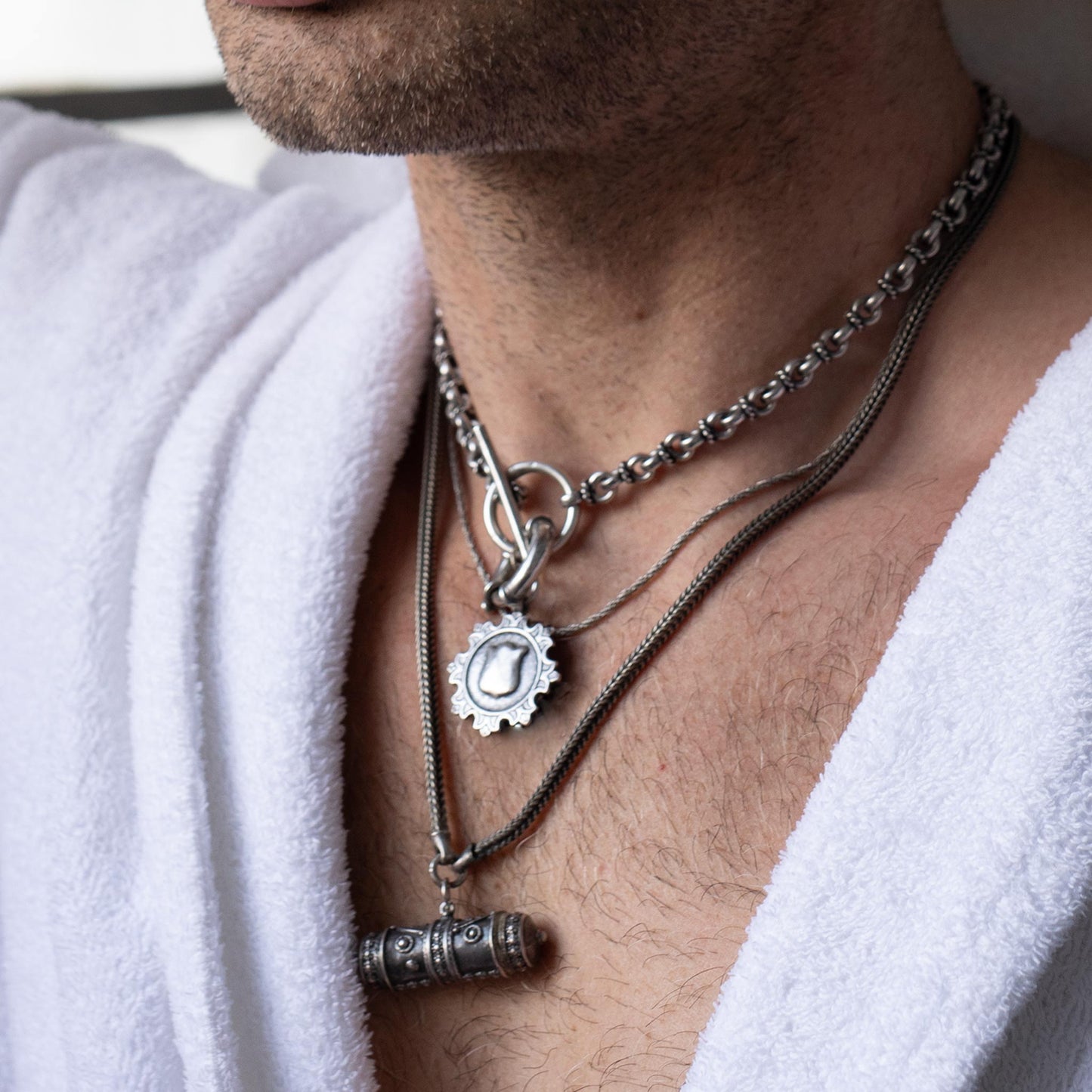 Vintage Sterling Silver Double Albert Chain From Birmingham