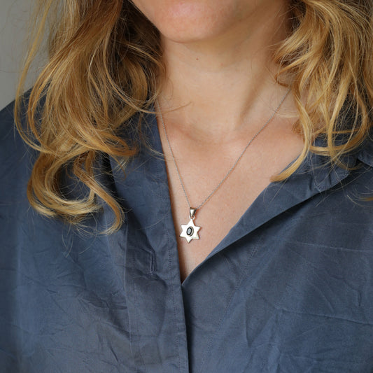 Star of David Pendant with Black Onyx Stone