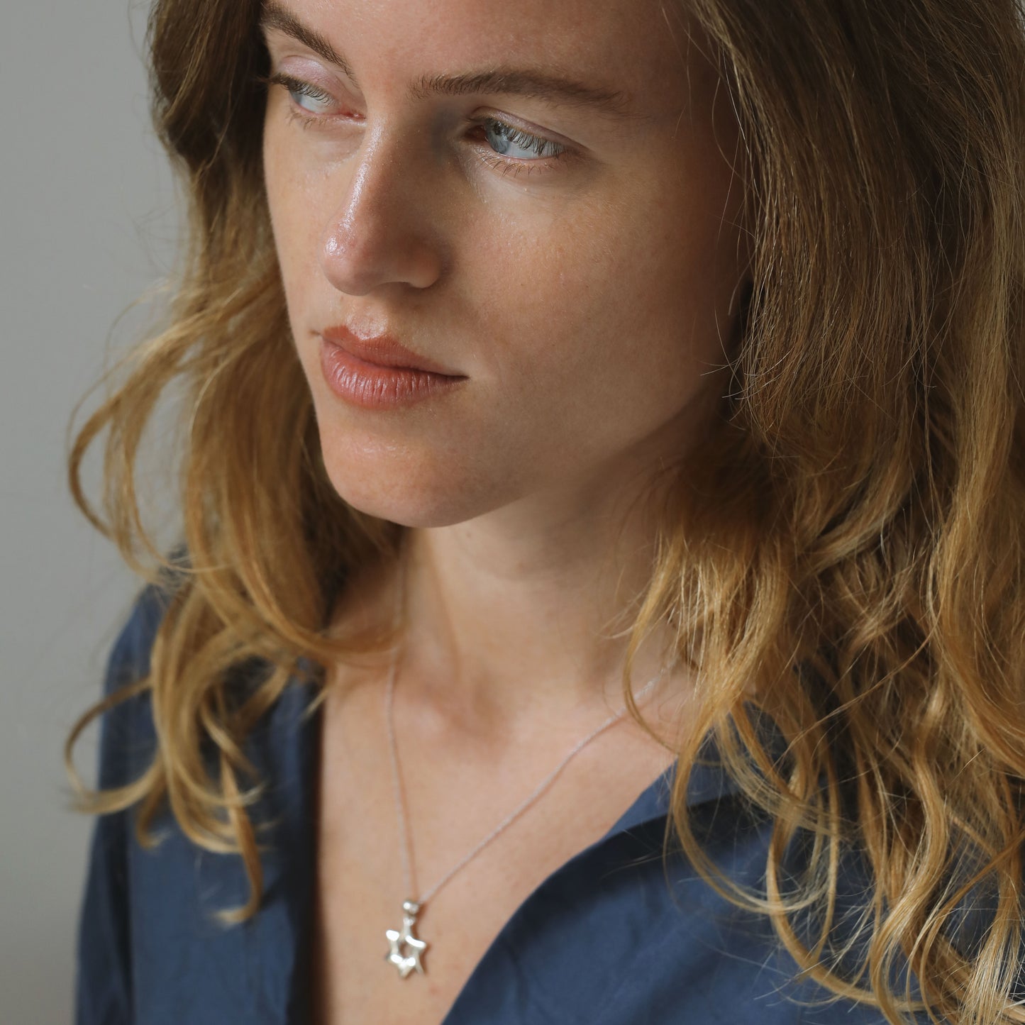 Sterling Silver Star of David design Necklace