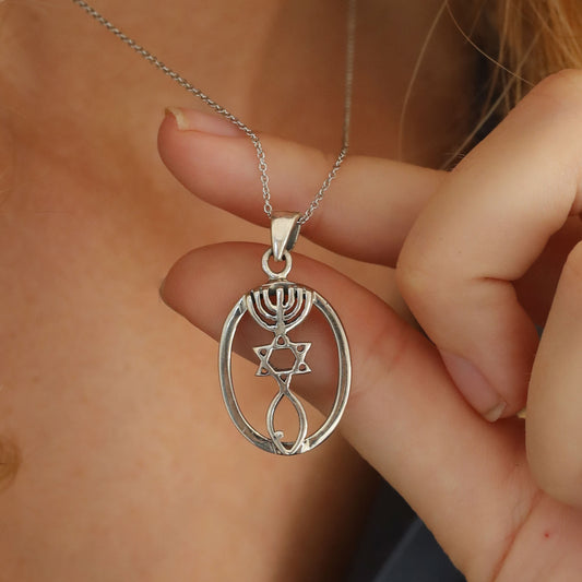 Sterling Silver Triple Symbol Fusion Pendant