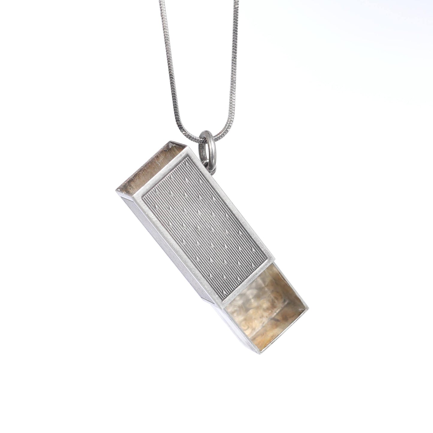 unisex pure silver drawer necklace