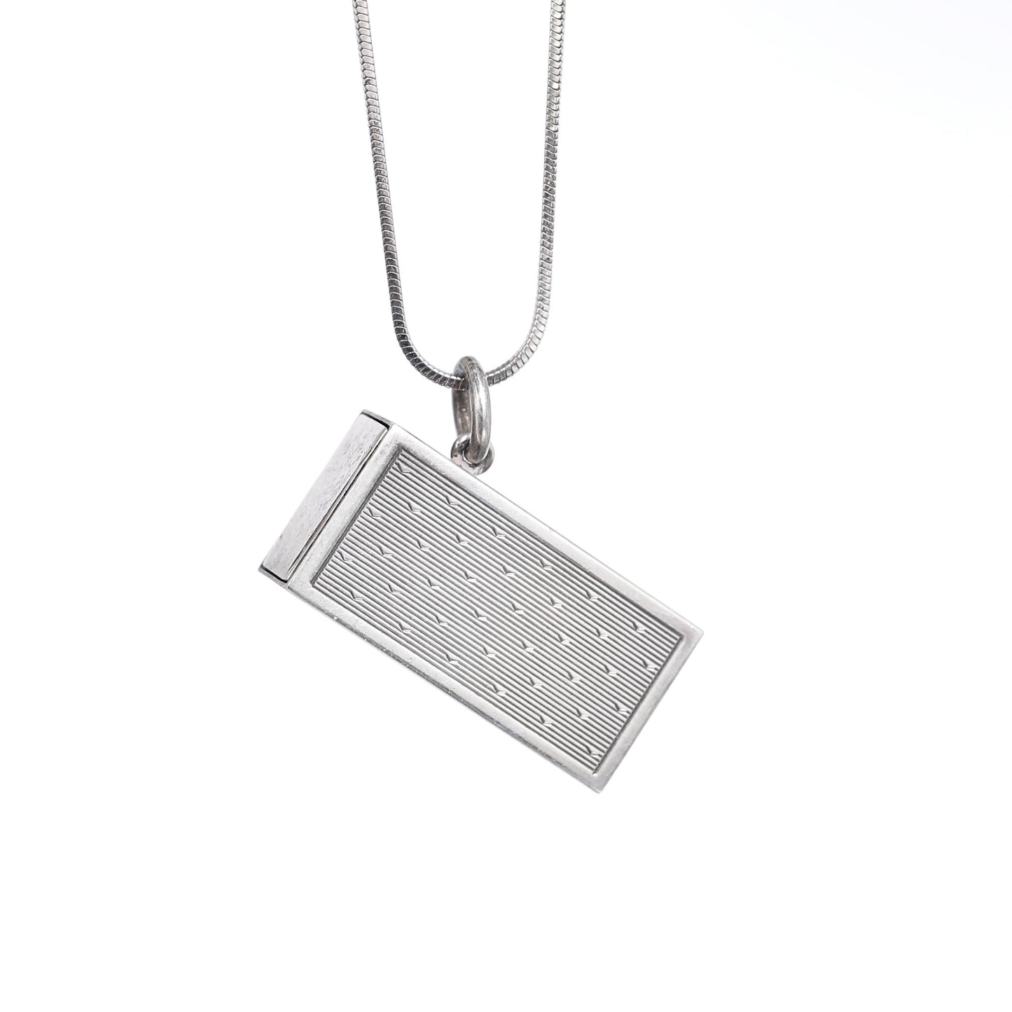 unisex pure silver drawer necklace