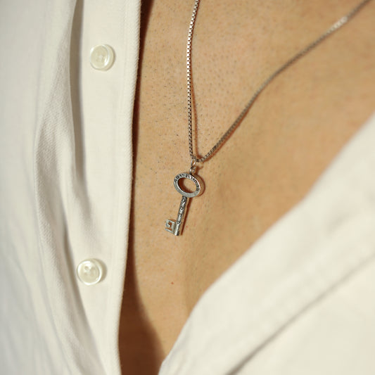 Ben Porat Yosef Key Design Silver Pendant - Kabbalistic talisman