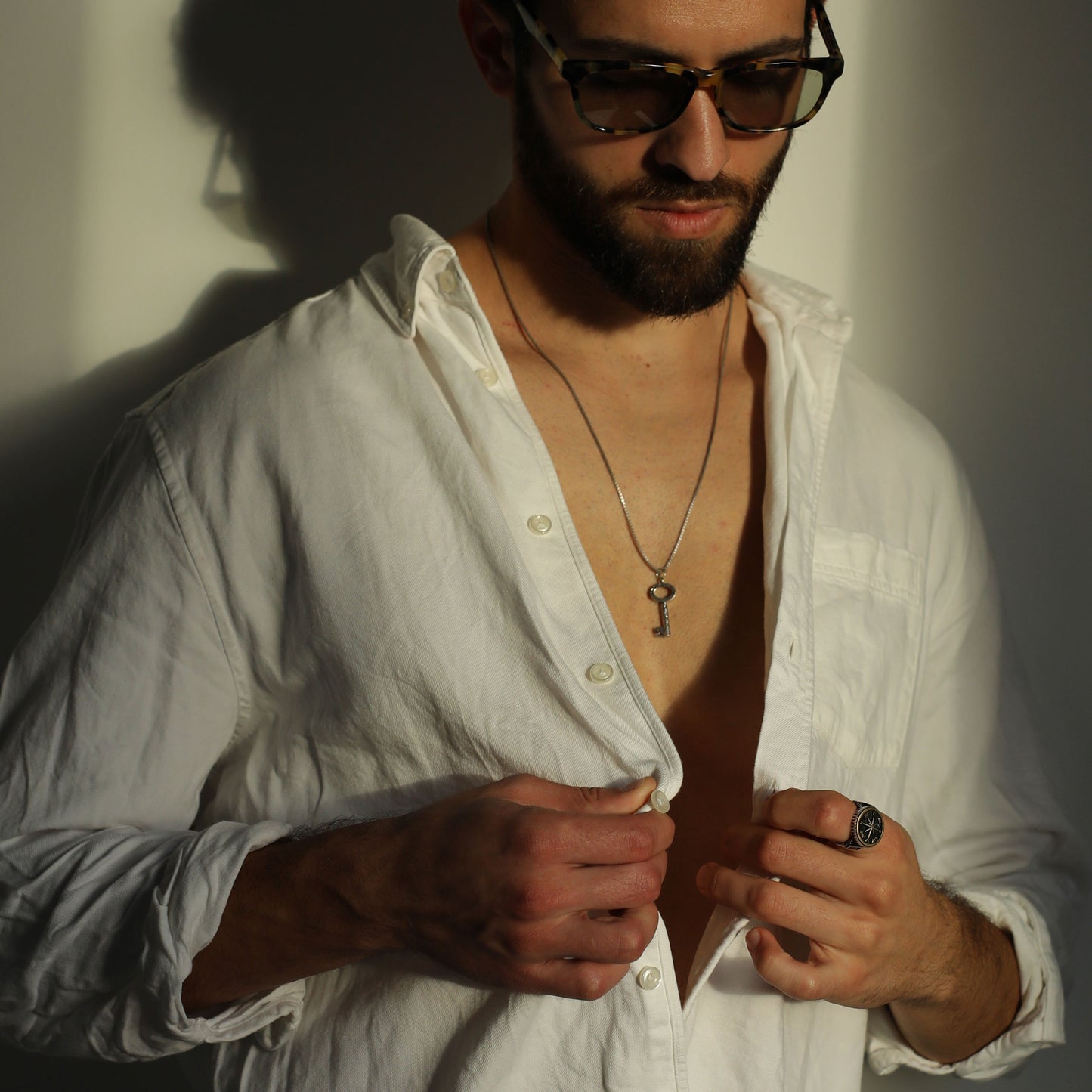 Ben Porat Yosef Key Design Silver Pendant - Kabbalistic talisman