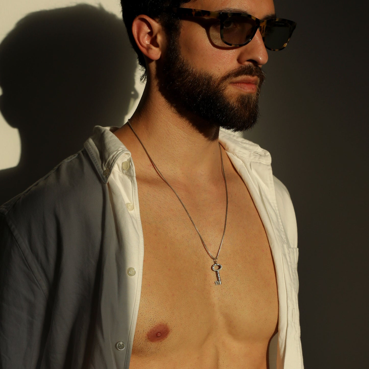 Ben Porat Yosef Key Design Silver Pendant - Kabbalistic talisman