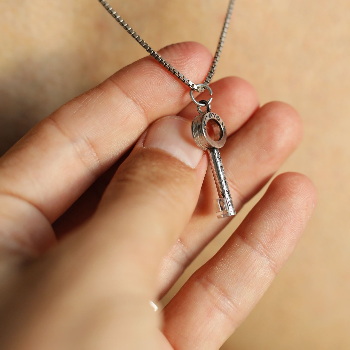 Ben Porat Yosef Key Design Silver Pendant - Kabbalistic talisman