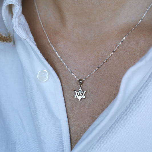 Magen David Star Dove and zircon in the middle