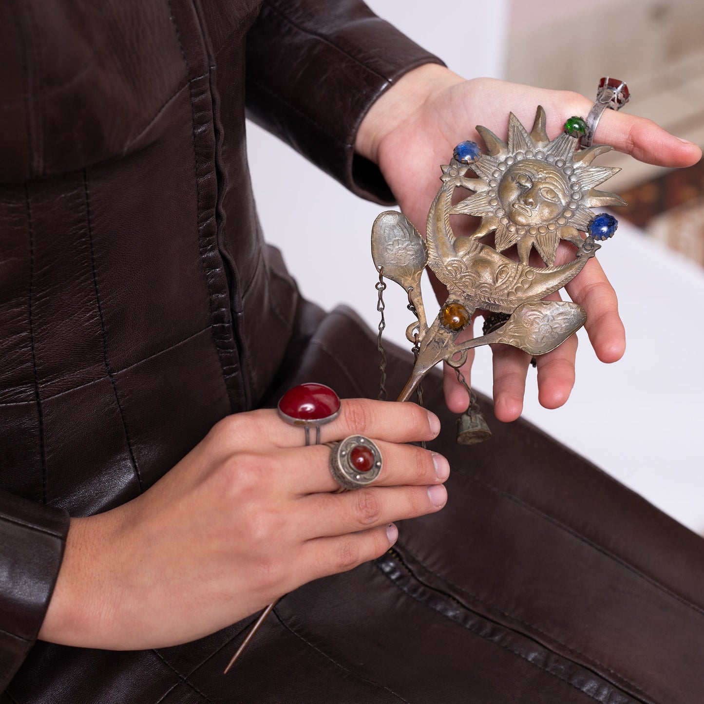 Peruvian Sun Colonial hairpin