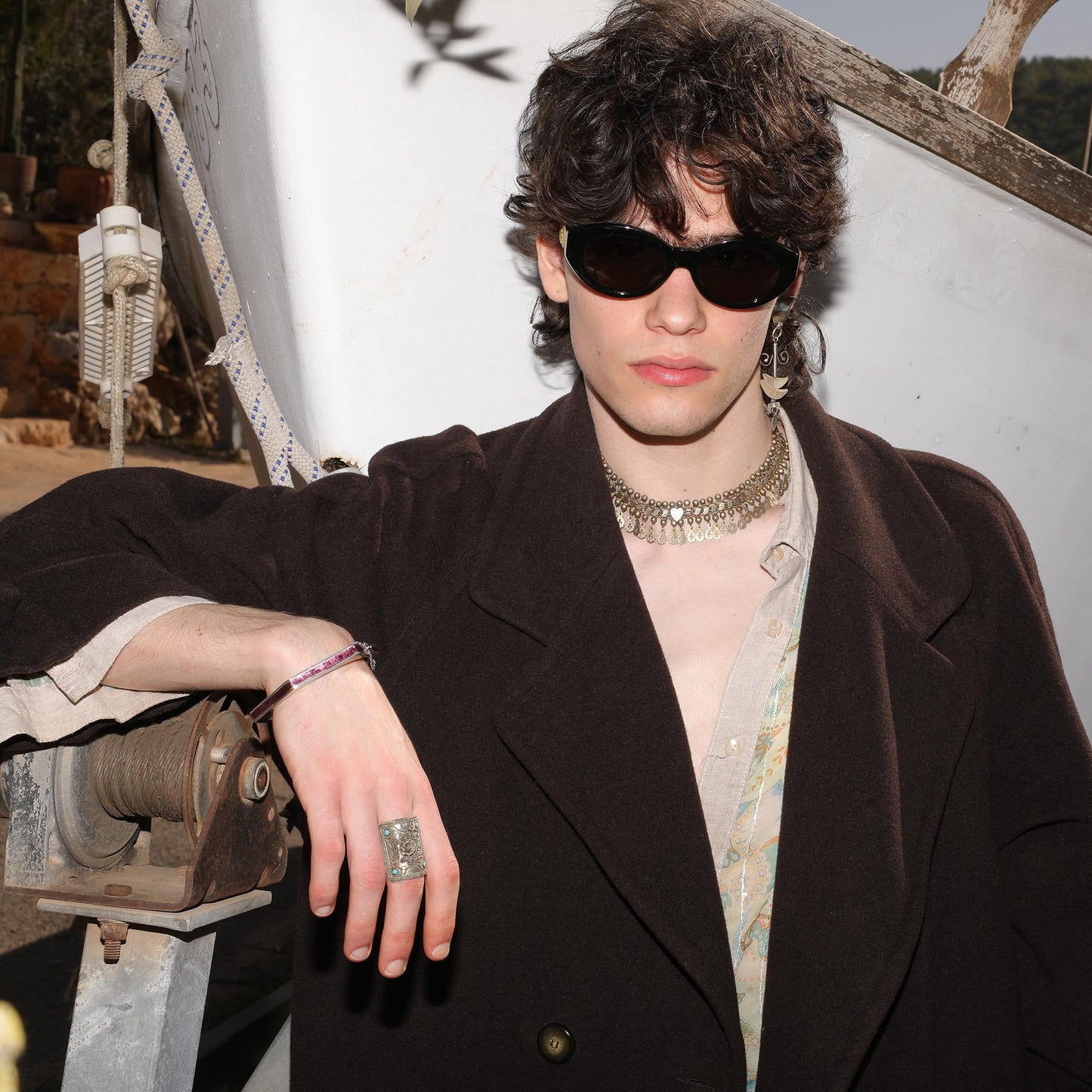 1930s Hand Made 925 Silver Ring With Turquoise Beads