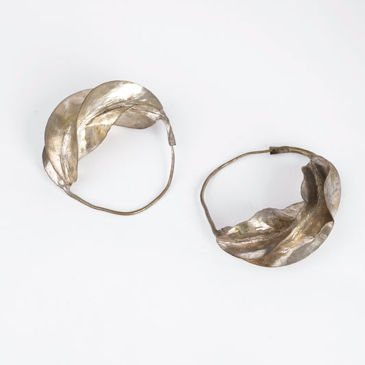 Vintage Giant Fulani Hoop Earrings silver 925