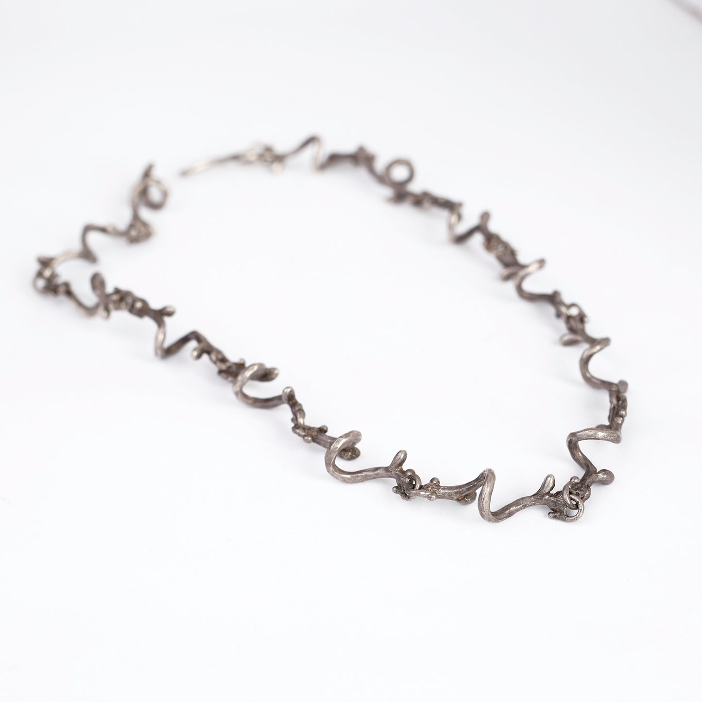 Rachel Gera Sterling Silver Necklace – Sculptural Organic Links