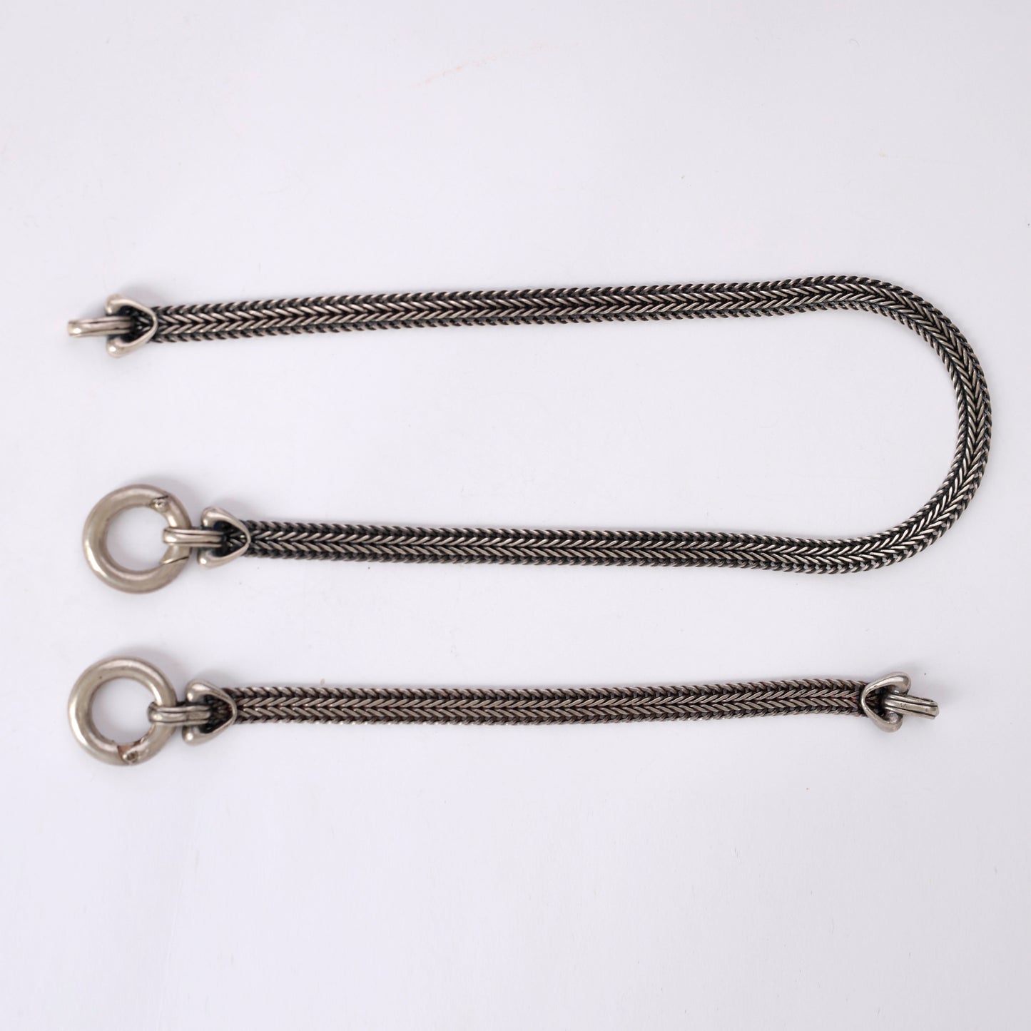 Versatile 1980s Silver Jewelry: Transformable Bracelet and Necklace Set