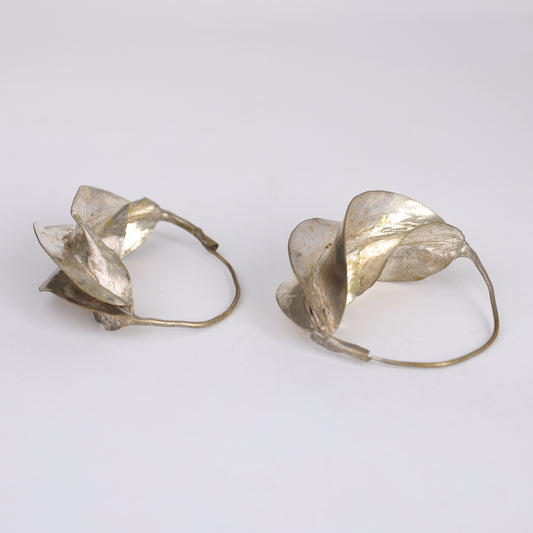 Vintage Giant Fulani Hoop Earrings silver 925
