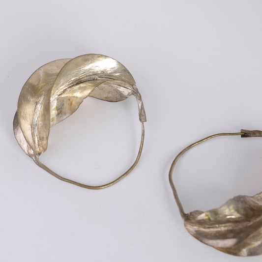 Vintage Giant Fulani Hoop Earrings silver 925