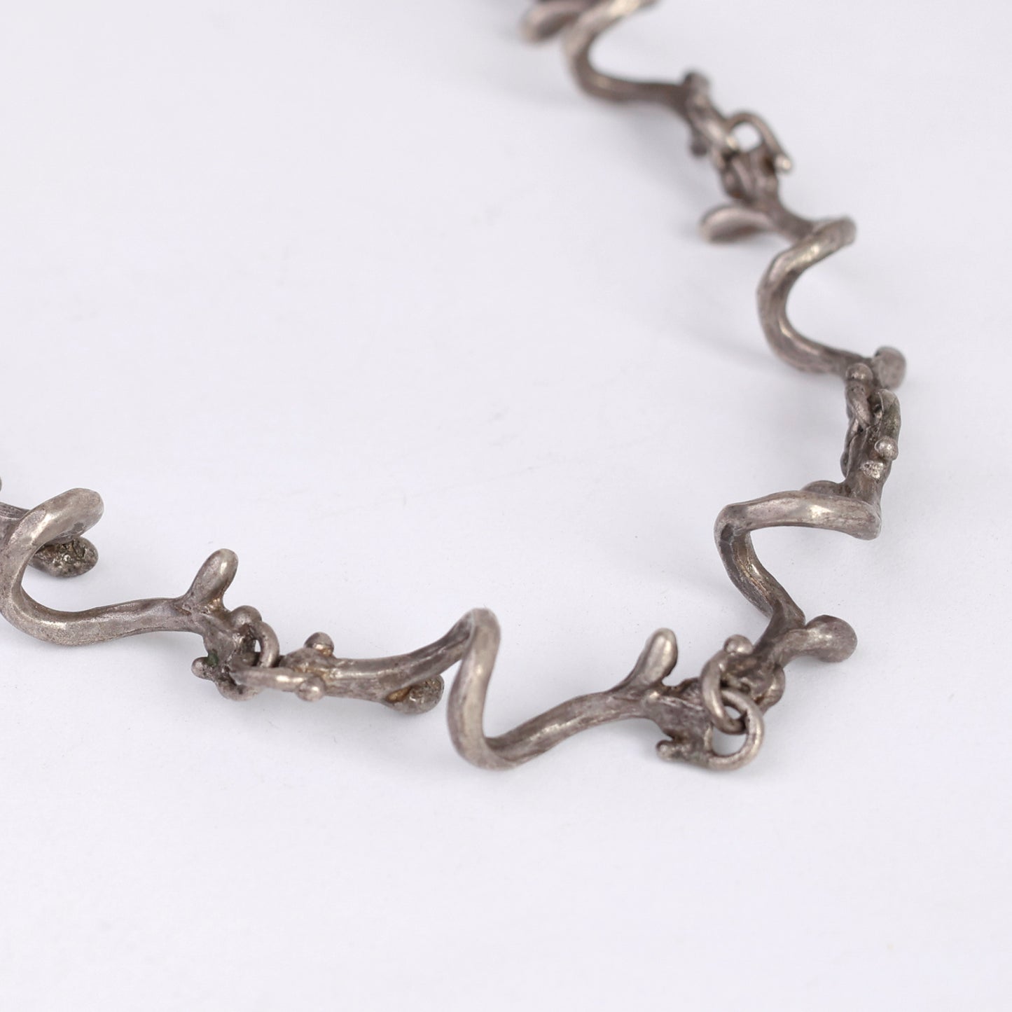 Rachel Gera Sterling Silver Necklace – Sculptural Organic Links