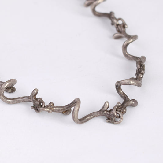 Rachel Gera Sterling Silver Necklace – Sculptural Organic Links