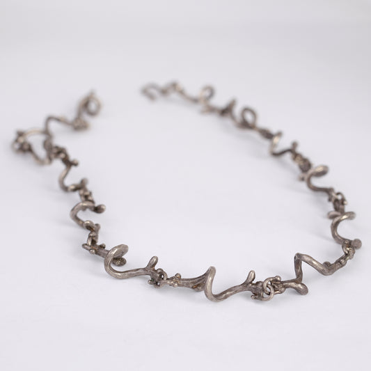 Rachel Gera Sterling Silver Necklace – Sculptural Organic Links