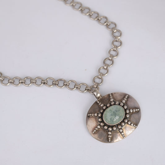 Handcrafted Sterling Silver Aquamarine Pendant