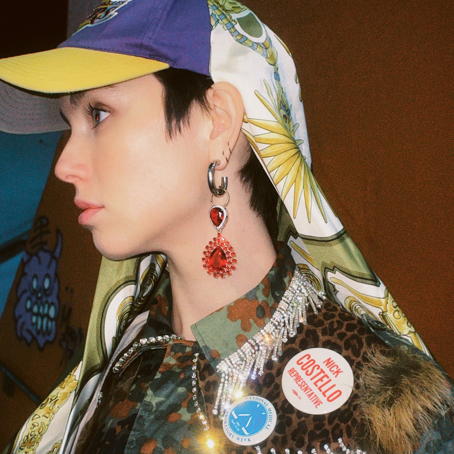 classic silver 925 Pendant with red zircons  ( can be earring too )