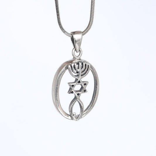 Sterling Silver Triple Symbol Fusion Pendant