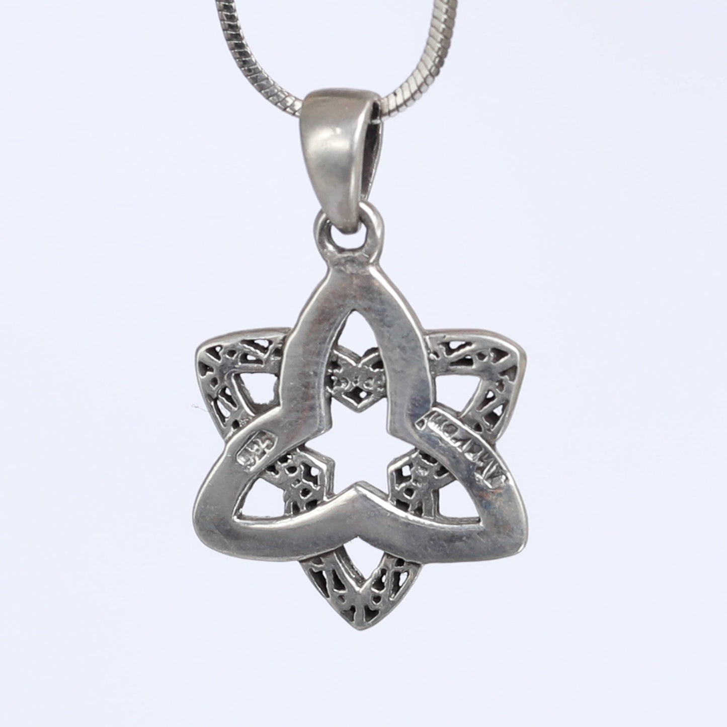 art work  - Silver Star of David Ornament Pendant Necklace