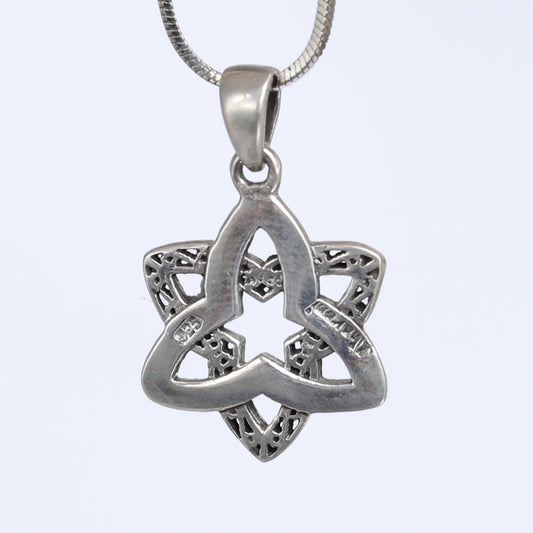 art work  - Silver Star of David Ornament Pendant Necklace
