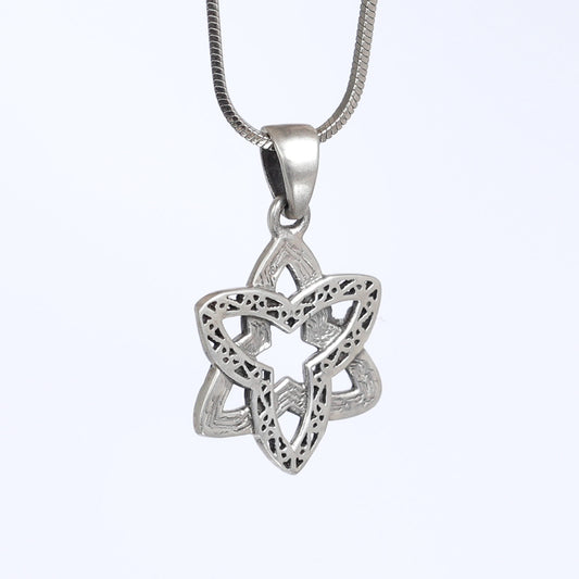 art work  - Silver Star of David Ornament Pendant Necklace