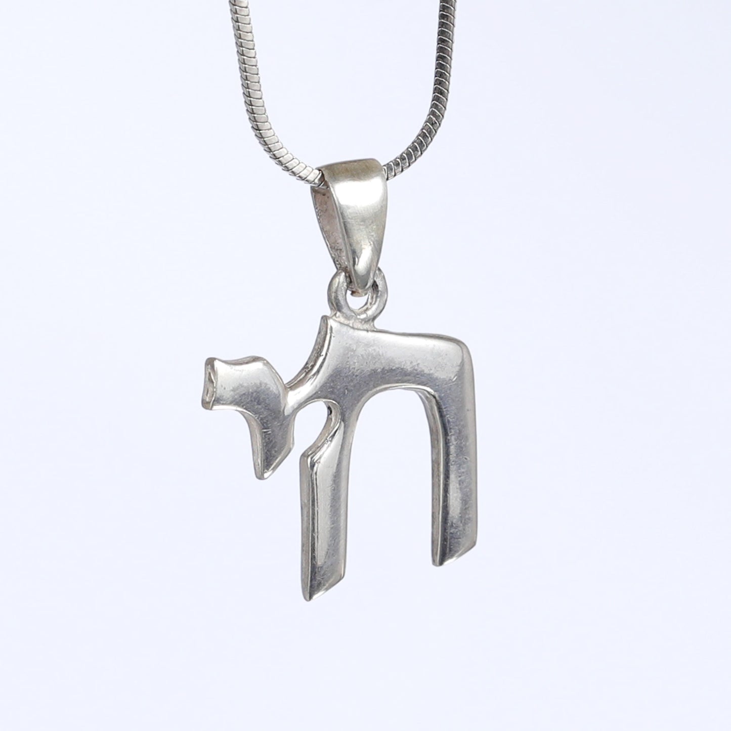 Classic Sterling Silver Chai Pendant