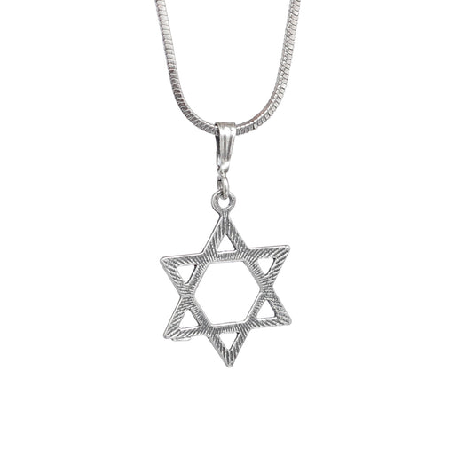 Sterling Silver Star of David Necklace with Ornament