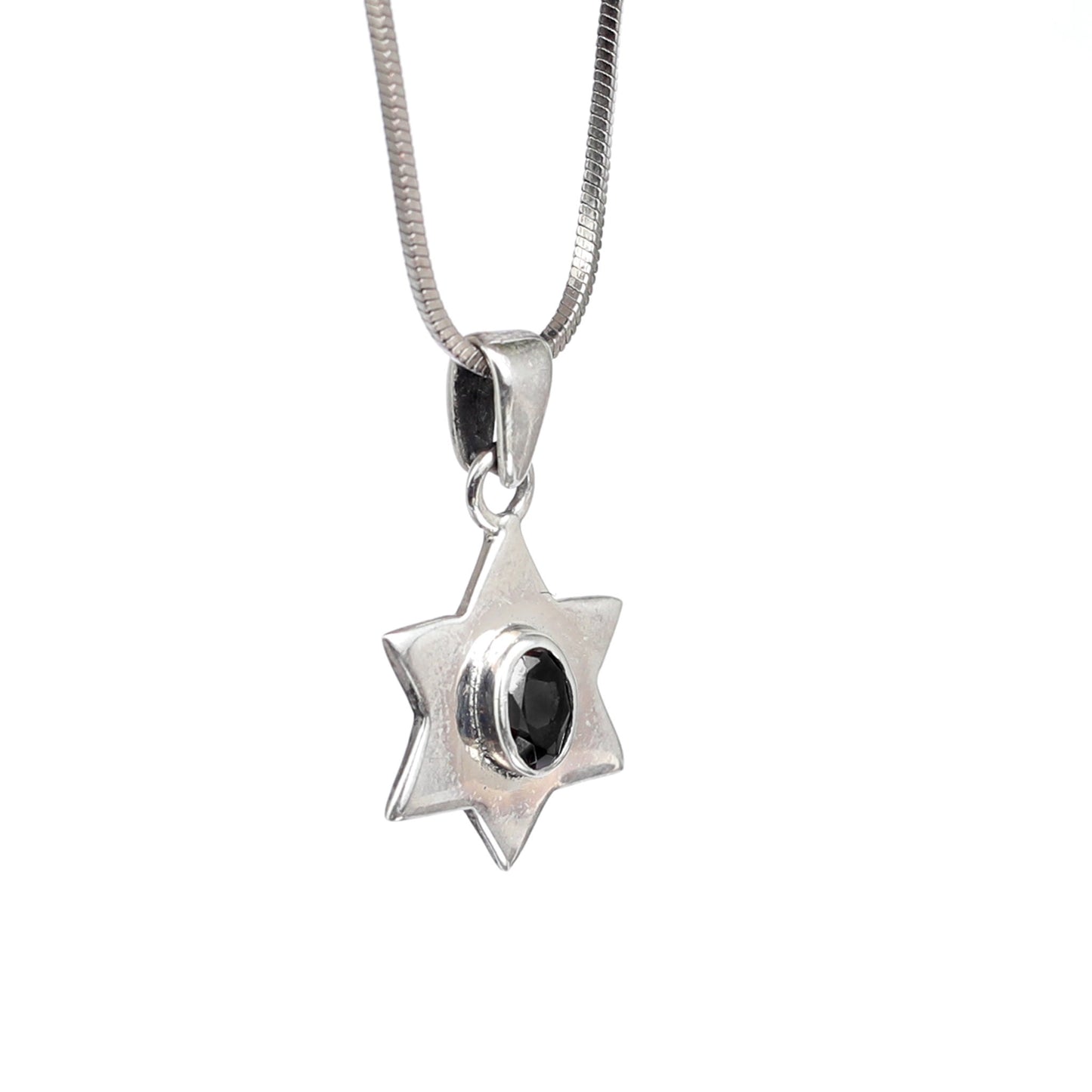 Star of David Pendant with Black Onyx Stone