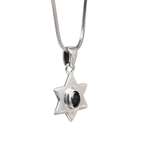 Star of David Pendant with Black Onyx Stone