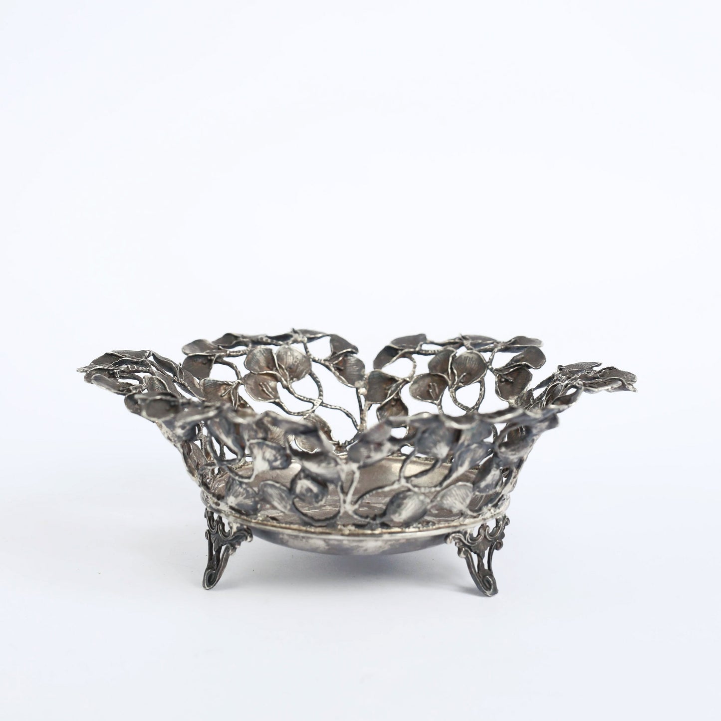 Flower Silver Fruit Bowl