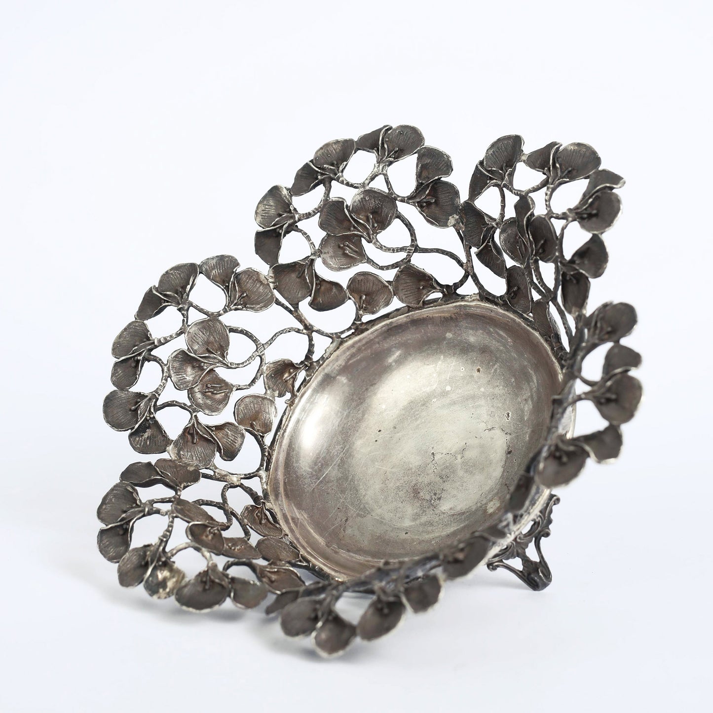 Flower Silver Fruit Bowl