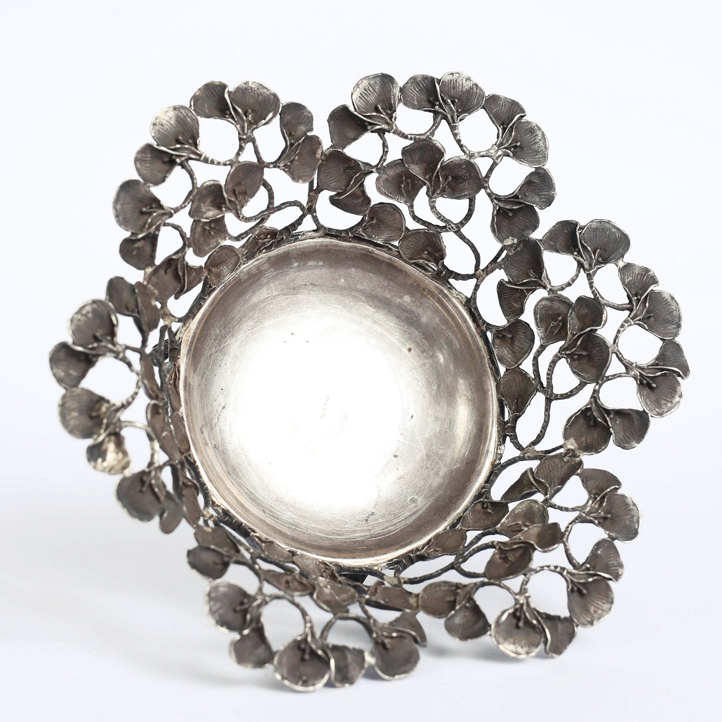 Flower Silver Fruit Bowl